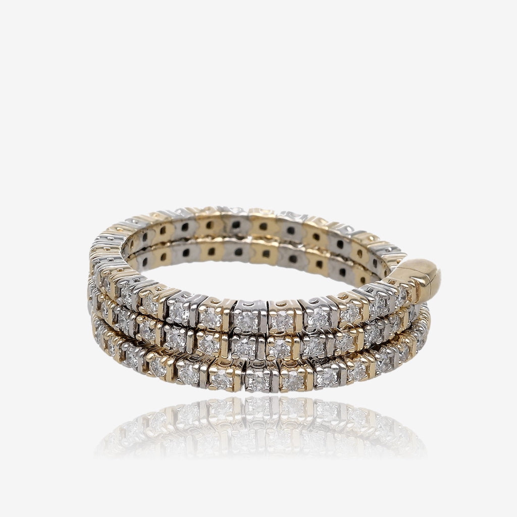 Diamond Flex Double Wrap Ring Two Tone