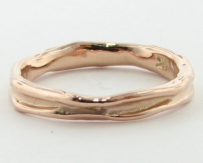 Rose Gold Band, Skinny Melted