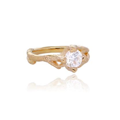 Birch Branch Diamond Yellow Gold Wedding Set