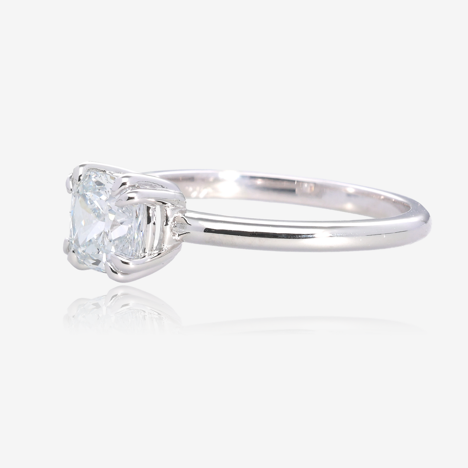 1.13ct Cushion Cut Lab Grown Diamond Solitaire in 14K White Gold