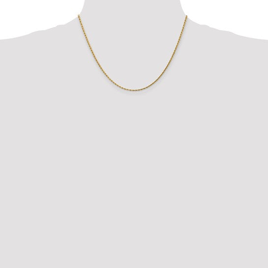 18" 14K 1.75mm D/C Rope Chain
