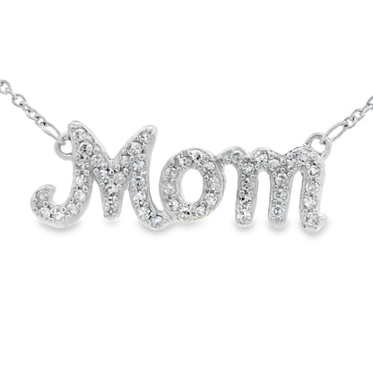 Forever Mom Silver Natural Diamond Necklace