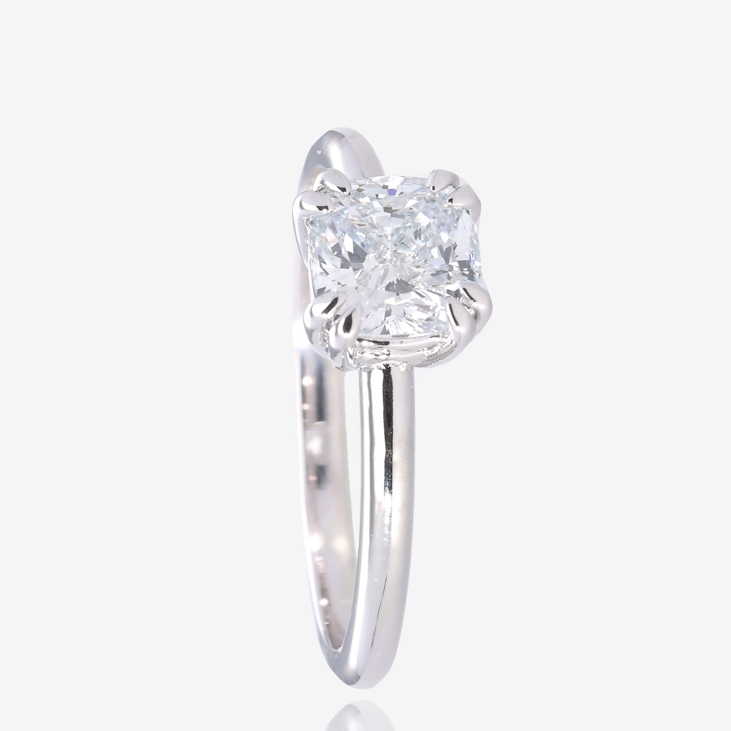 1.13ct Cushion Cut Lab Grown Diamond Solitaire in 14K White Gold