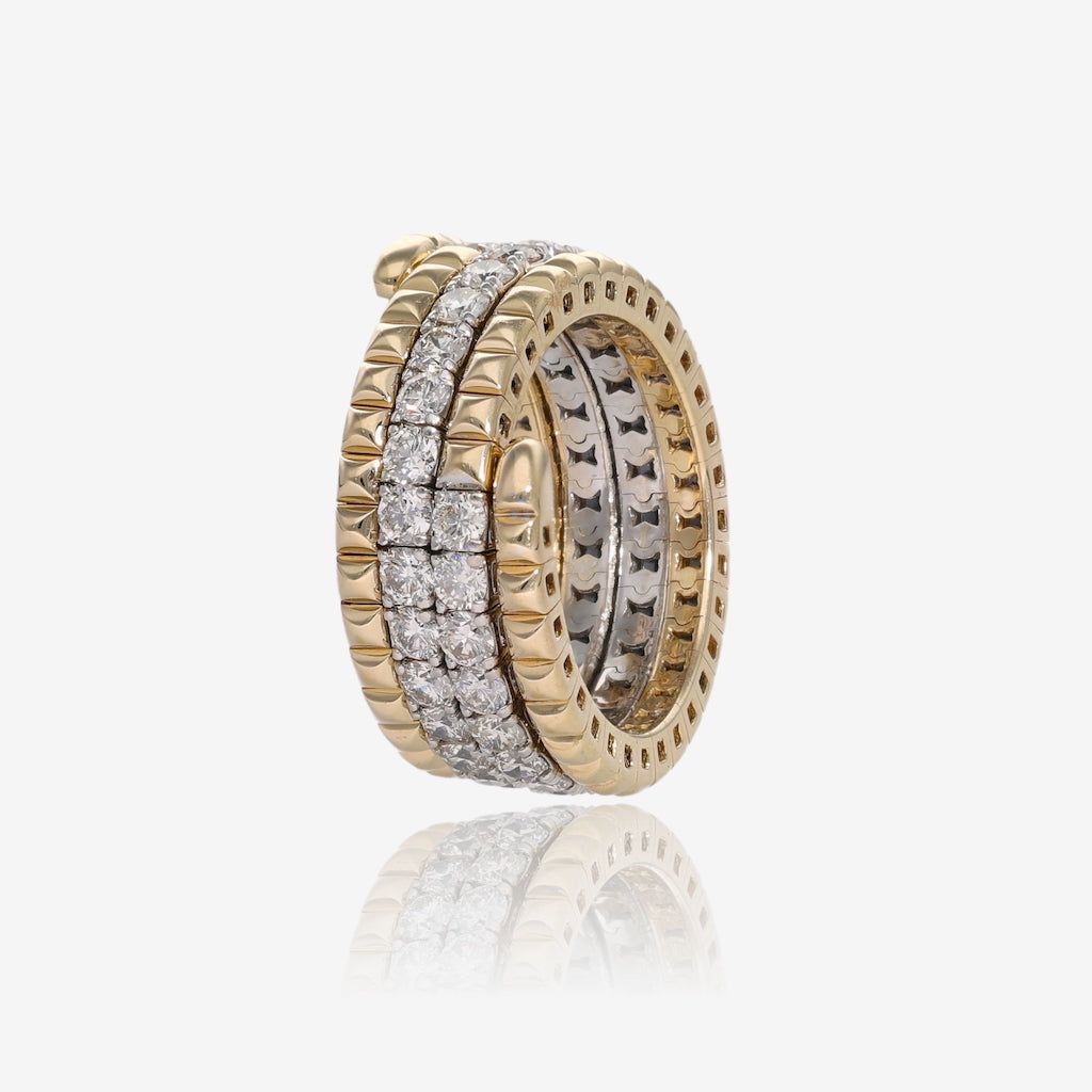 Natural Diamond Flex Triple Wrap Ring