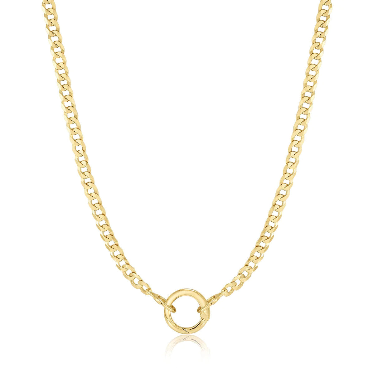 Curb Chain Charm Connector Necklace