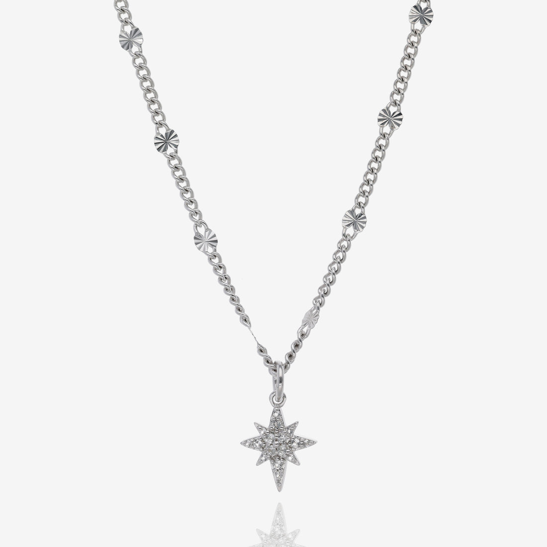 Sparkling Topaz Starburst Silver Necklace