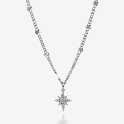 Sparkling Topaz Starburst Silver Necklace