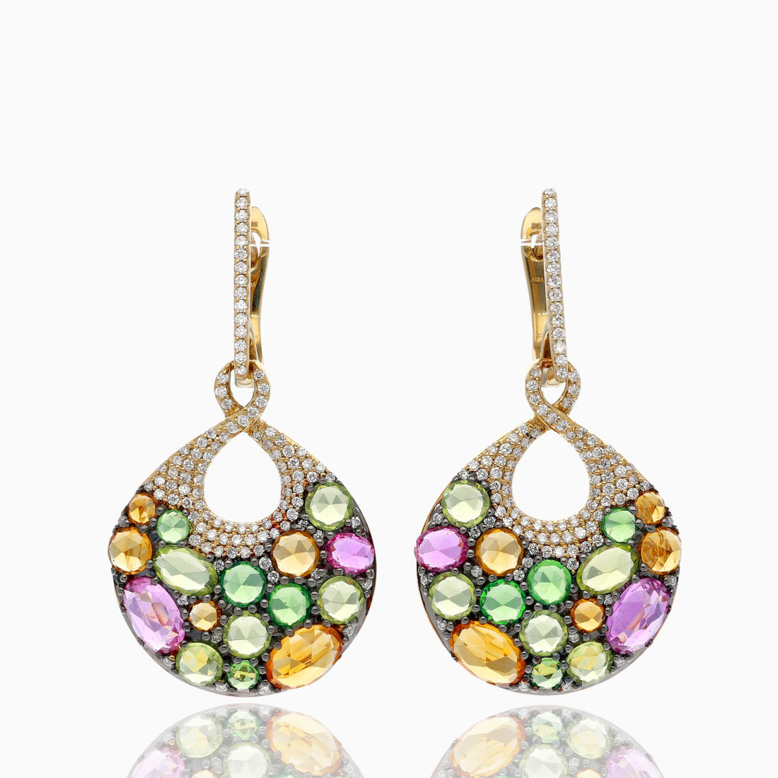 Enchanted Garden Rose Cut Dangle Earrings