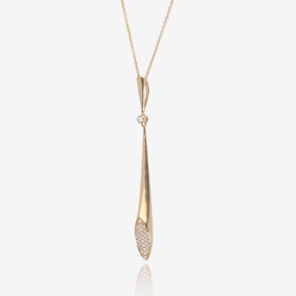 Bubbly Flute: 14K Yellow Gold Diamond Pendant