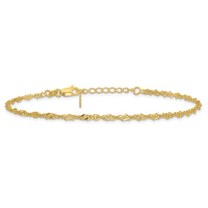 Gold Tone Sterling Silver Anklet