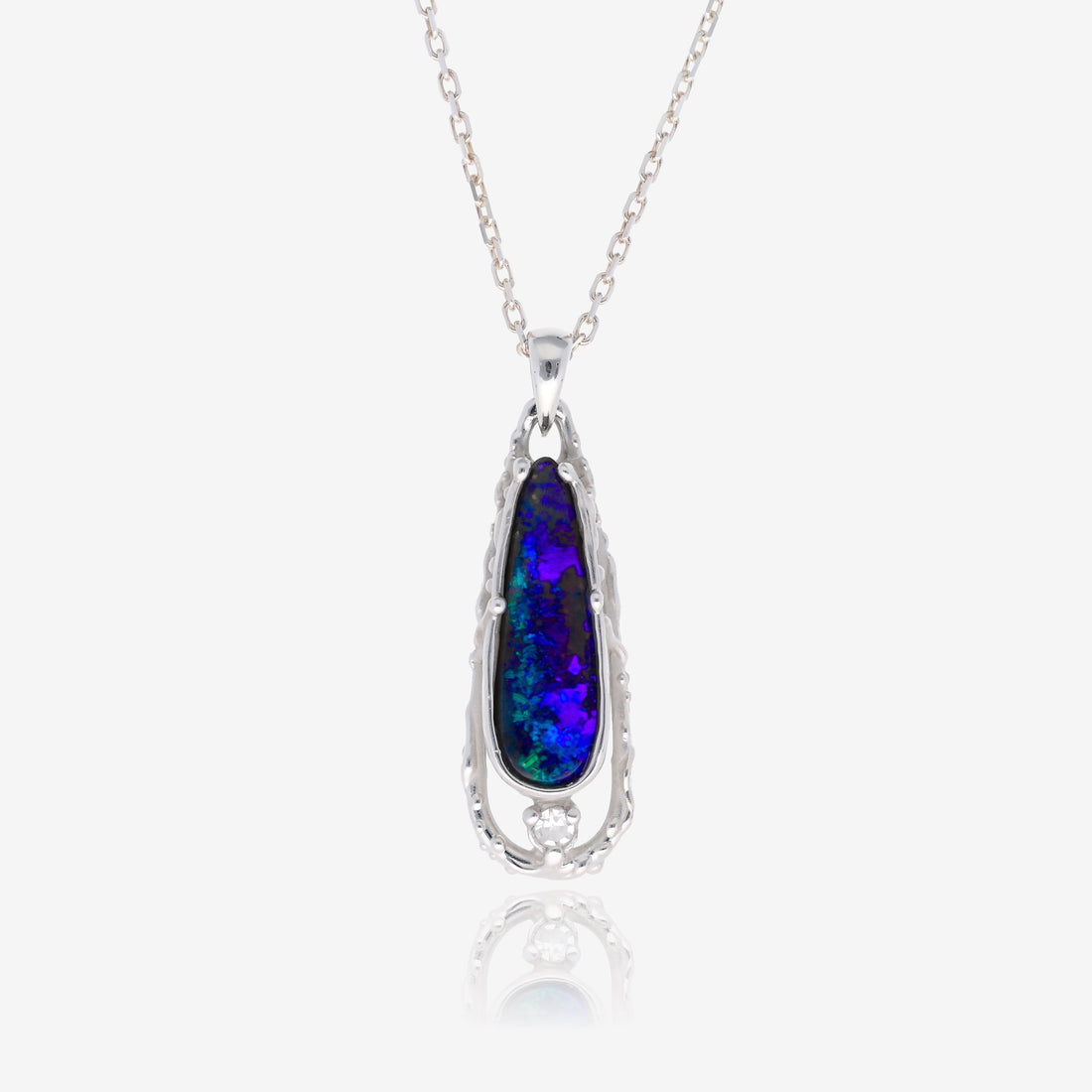 Indigo Raindrops Boulder Opal Pendant