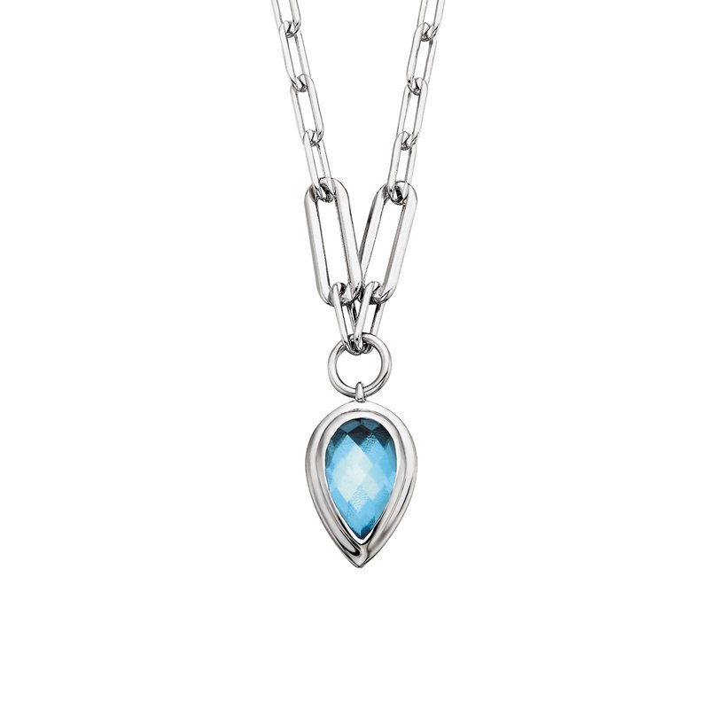 Bold and Blue Pear Blue Topaz Necklace