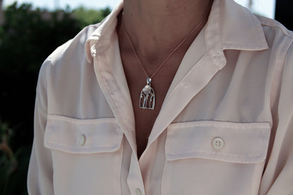 S.S. 14K Rose Gold Poppy Pendant, Art Nouveau