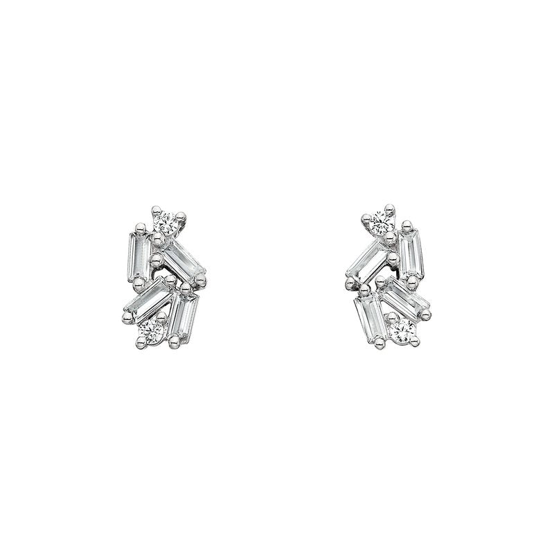 Frosted Harmony Scattered Diamond Earrings