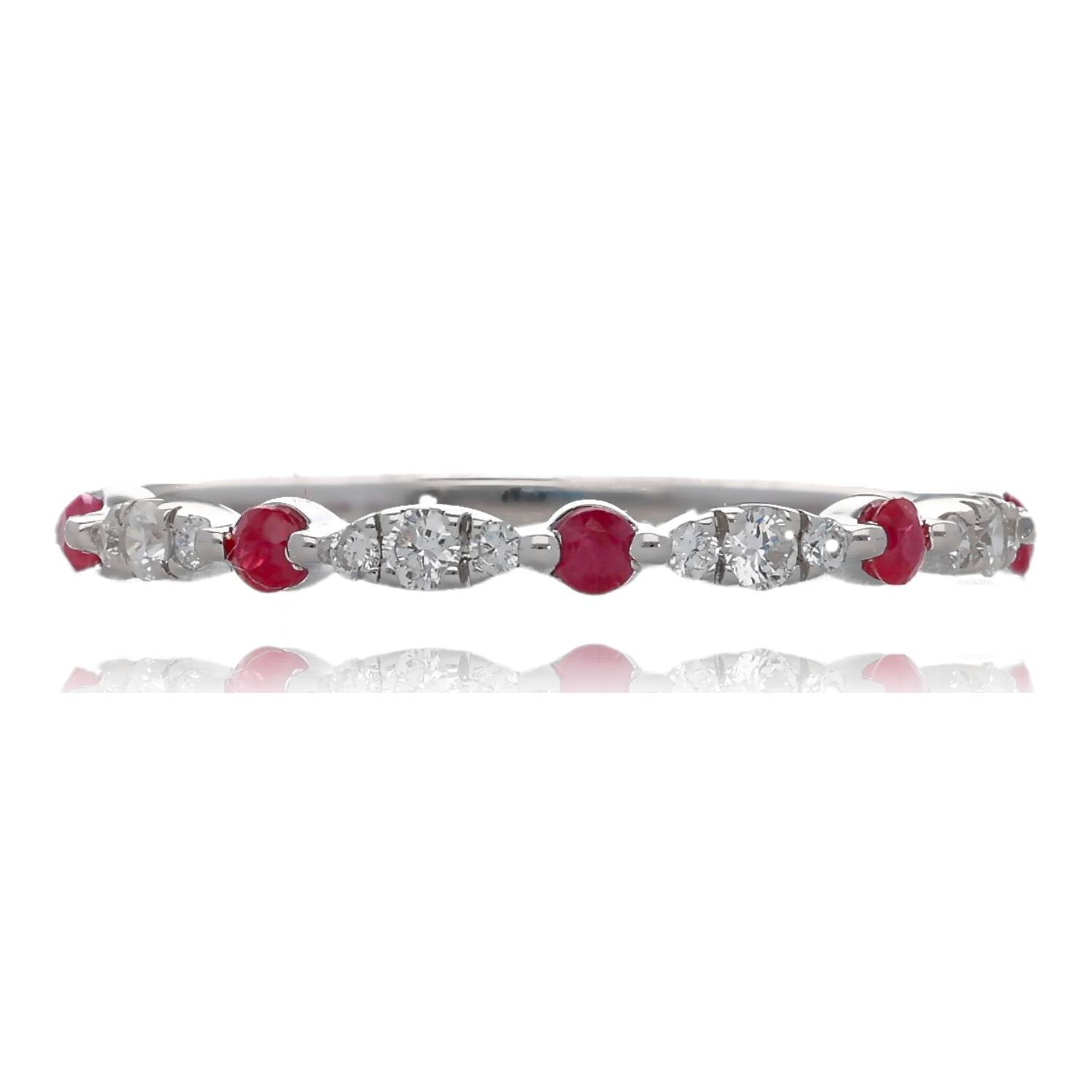 Stacking Gems White Gold Band