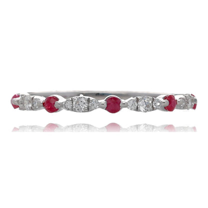 Stacking Gems White Gold Band