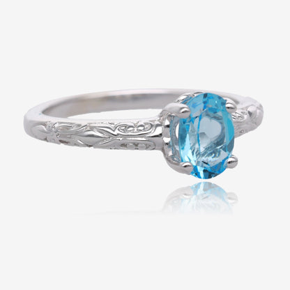 Blue Topaz Darcy Ring in Silver