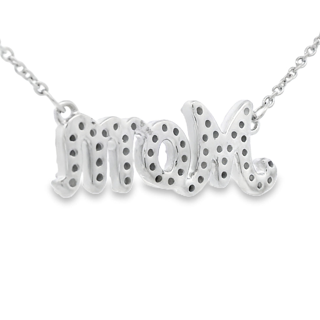 Forever Mom Silver Natural Diamond Necklace