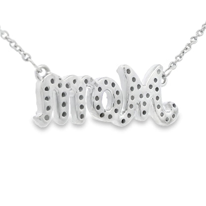 Forever Mom Silver Natural Diamond Necklace