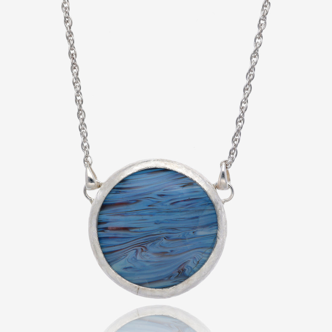 Michigan Waves Pioneer Blue Station Necklace in Sterling Silver