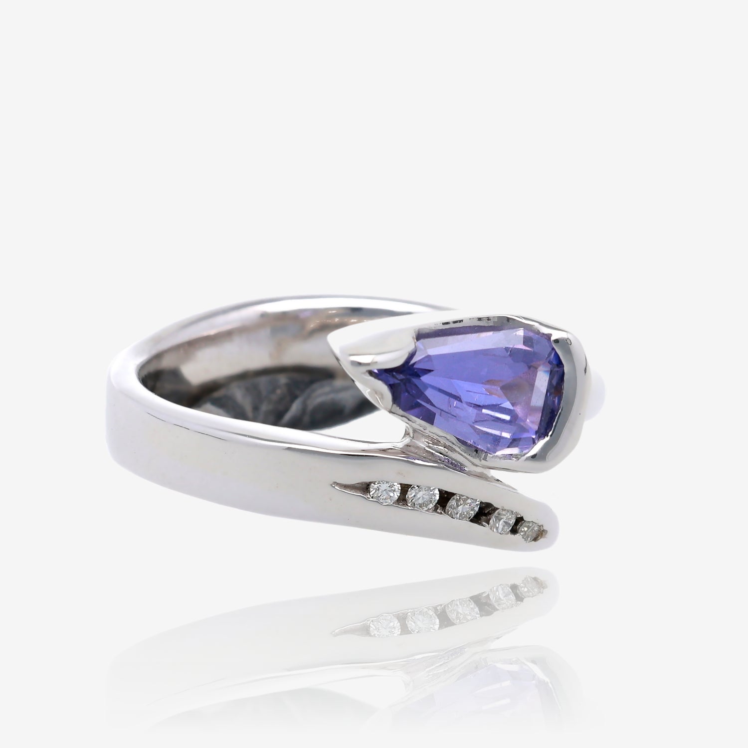 New Day Purple Sapphire Wraparound Ring Silver