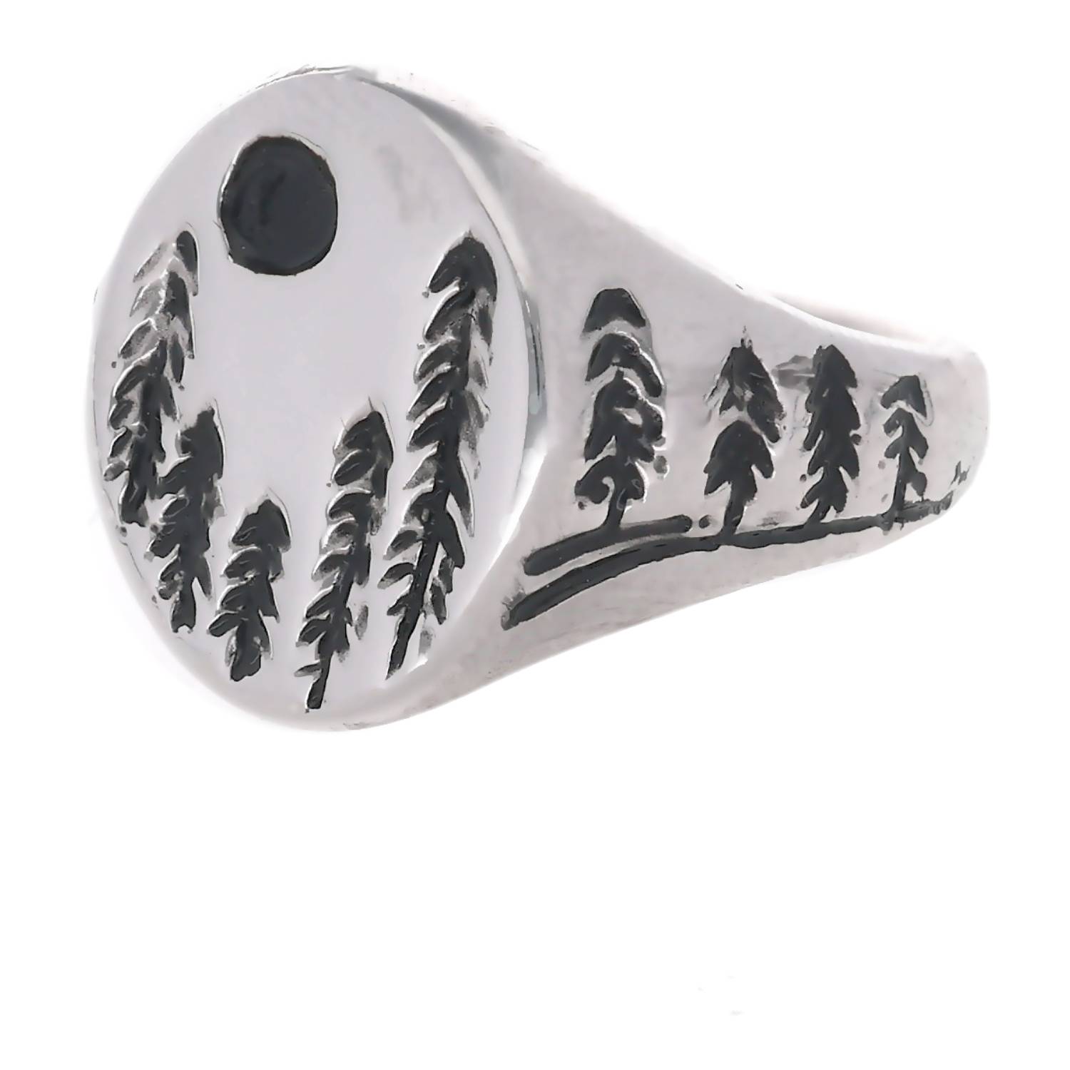 Silver Signet Ring, Forest