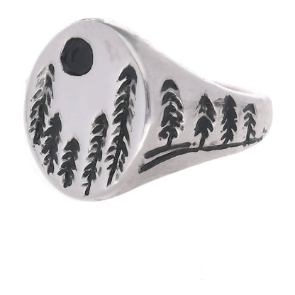 Silver Signet Ring, Forest