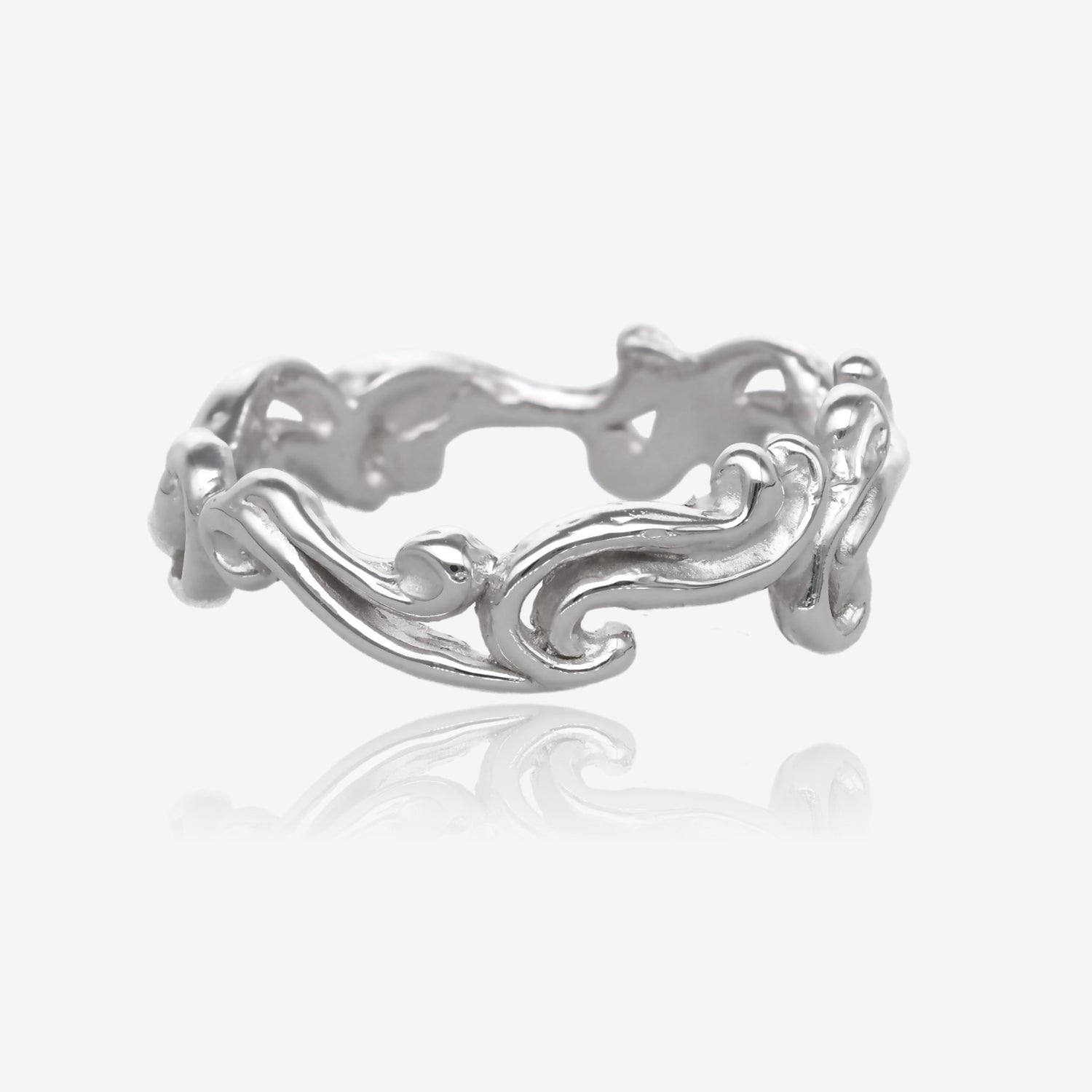 Cirrus Cloud Band in White Gold