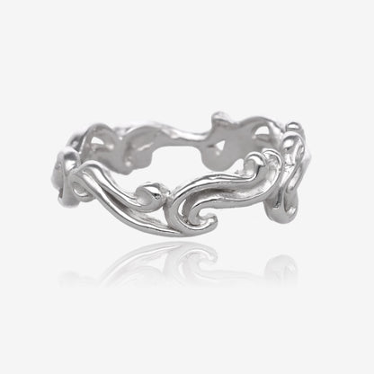 Cirrus Cloud Band in White Gold
