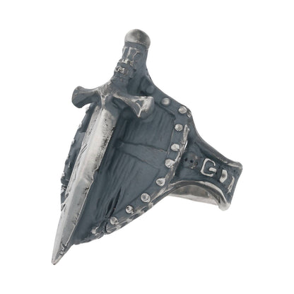 Battle Ready Shield Ring with Sword