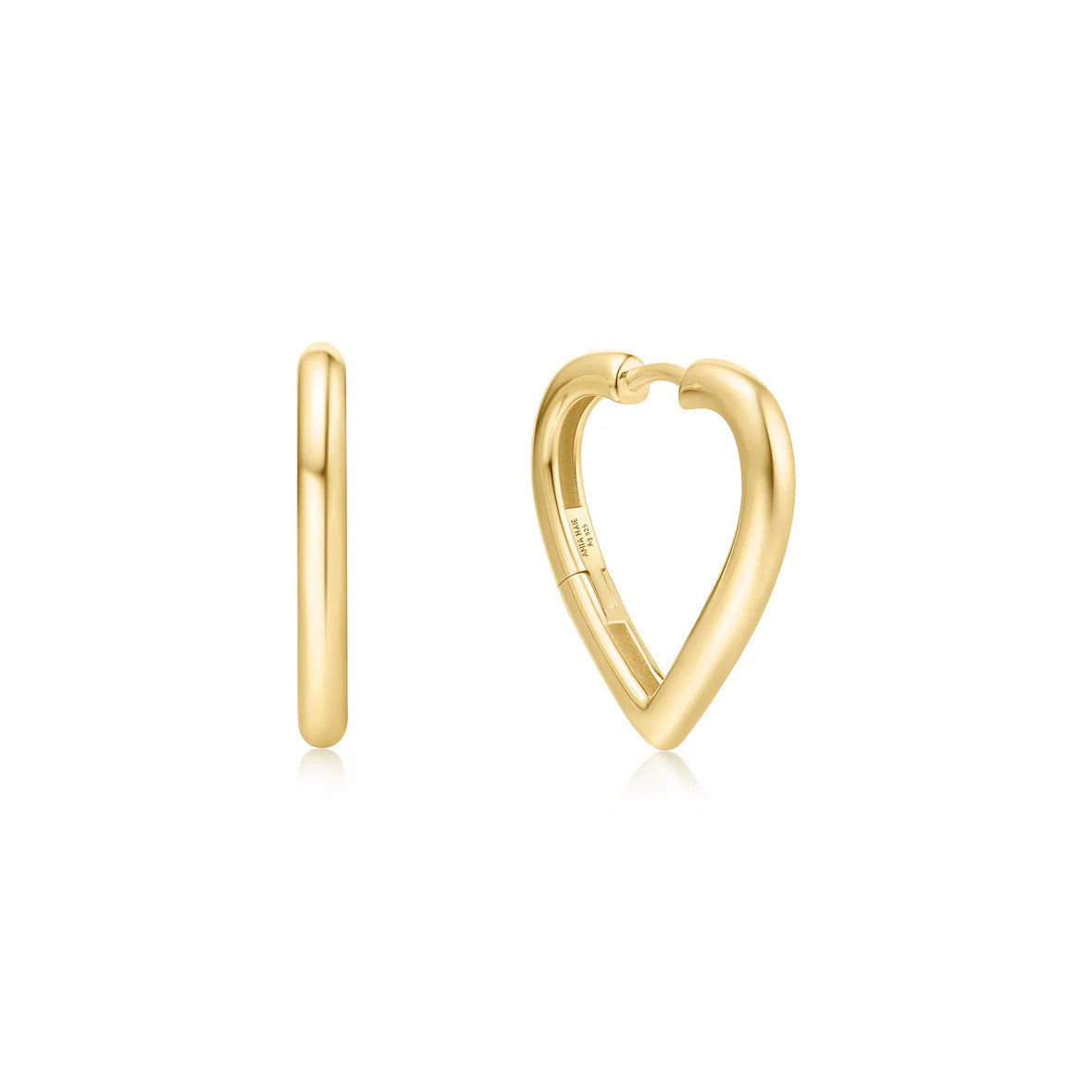 Yellow Hinged Heart Hoop Earrings