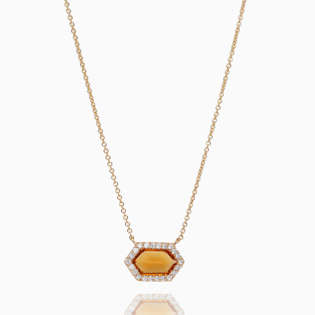 Golden Hour Citrine Diamond Necklace