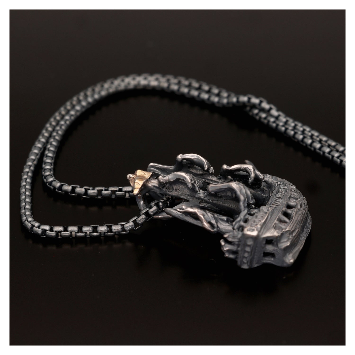 Ghost Pirate Ship Necklace in Antiqued Silver