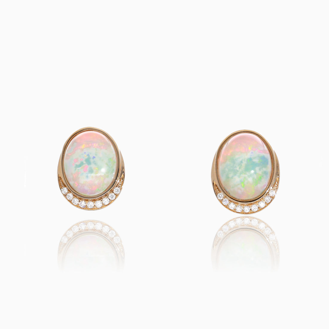 Moonlit Opal Diamond Earrings