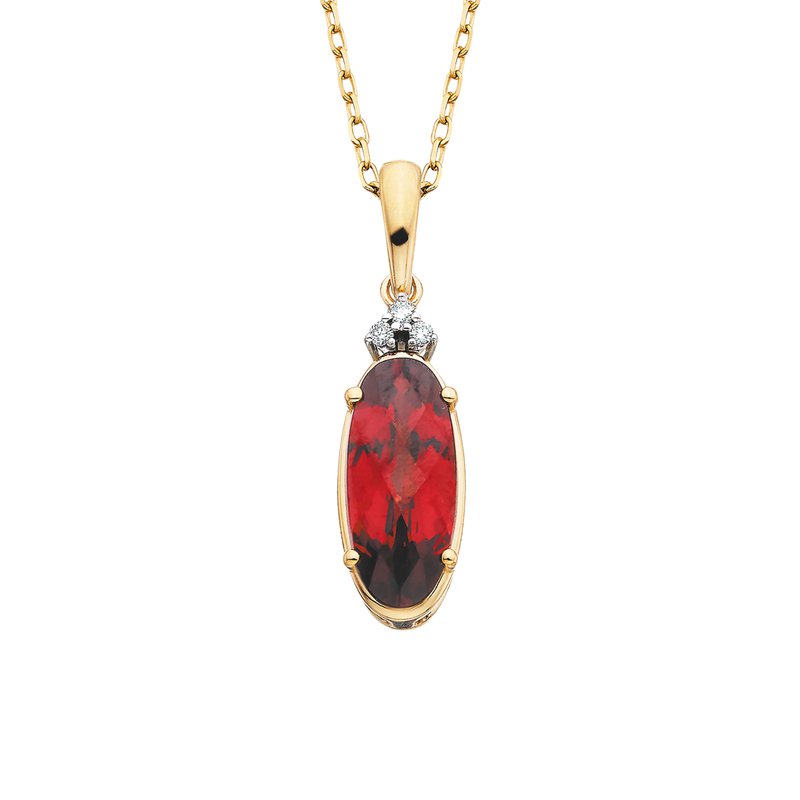 Festive Radiance Garnet Diamond Necklace