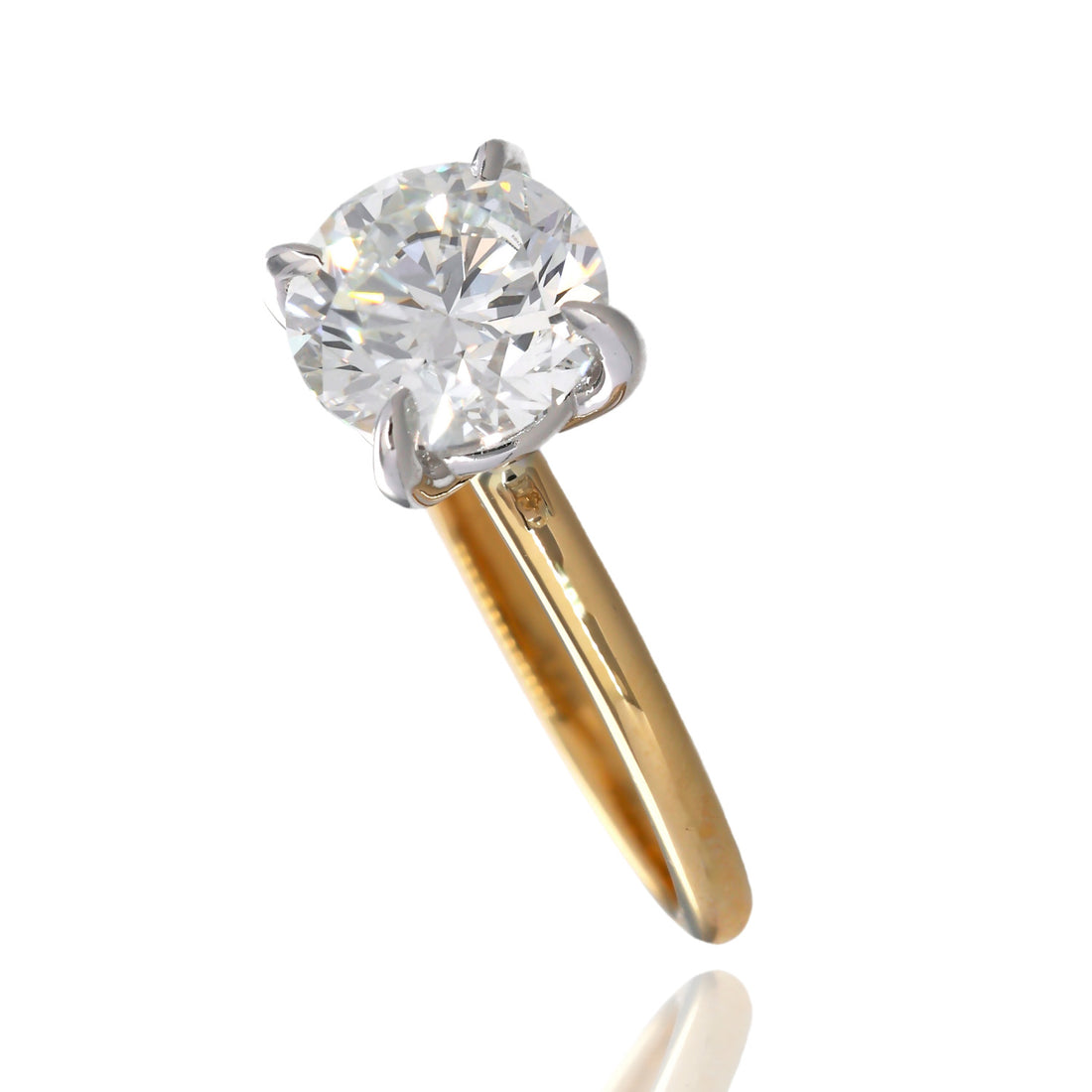 2ct Round Lab Grown Diamond Solitaire Engagement Ring in 14K Yellow Gold