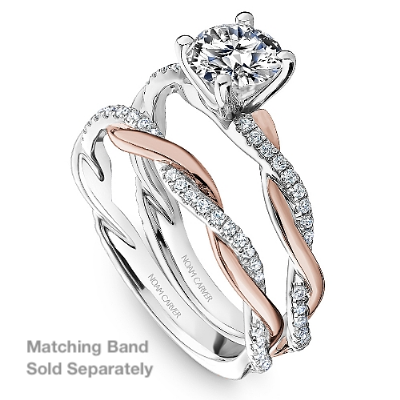 Noam Carver Diamond Accented Cathedral Semi-mount Bridal