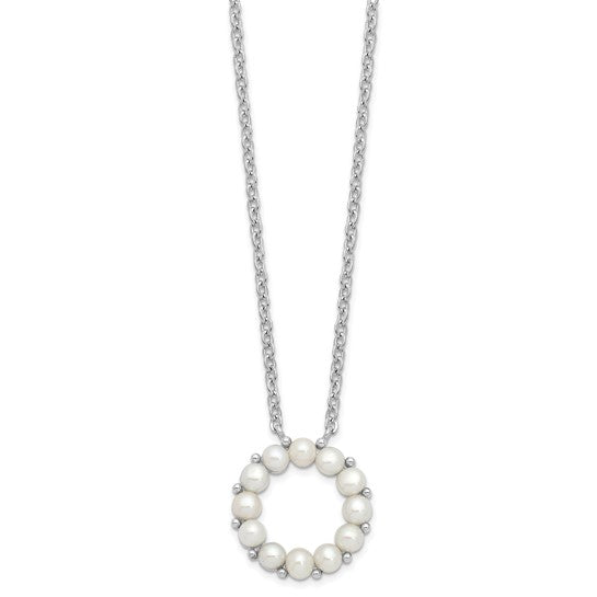 Freshwater Pearl Halo Sterling Necklace