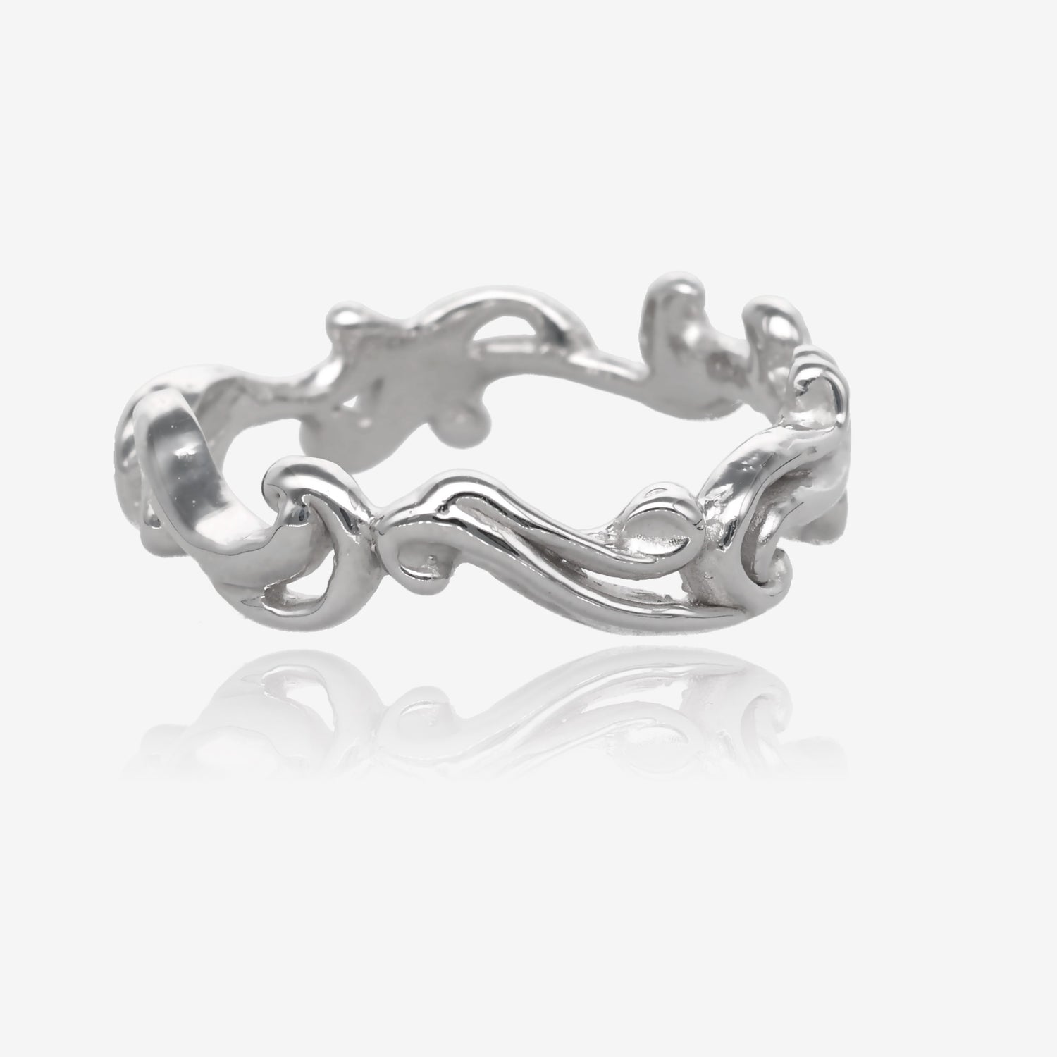 Cirrus Cloud Band in White Gold