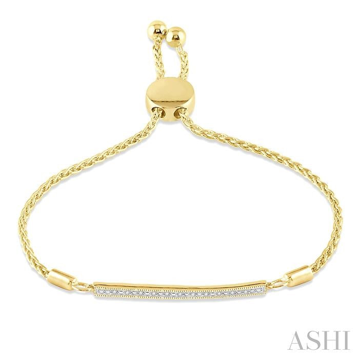 Gold Vermeil Bar Diamond Bolo Bracelet