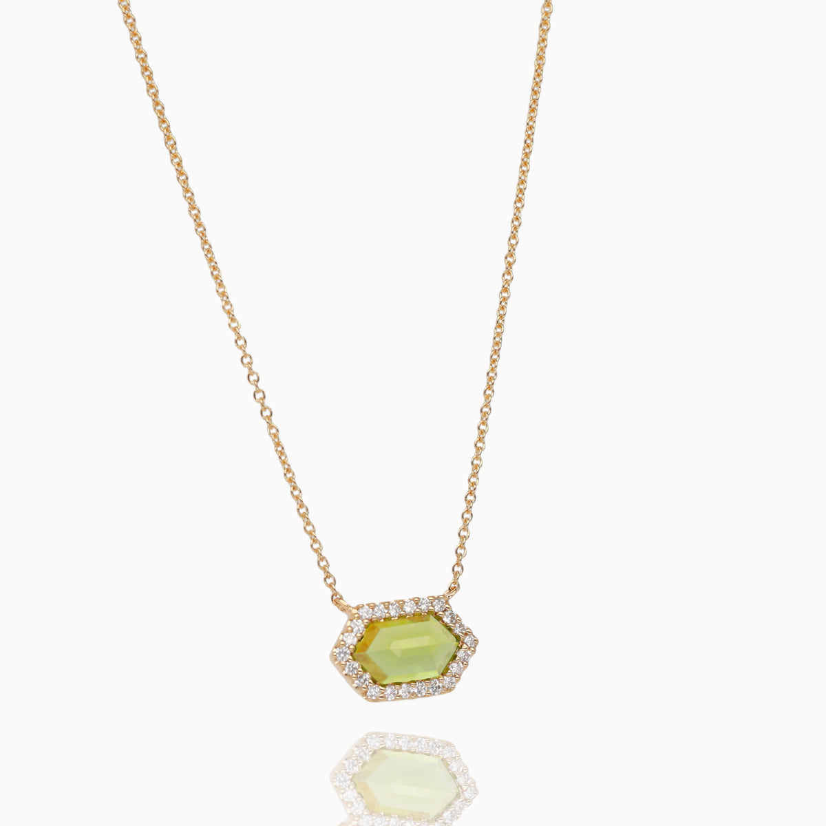 Lime Light Peridot Diamond Pendant