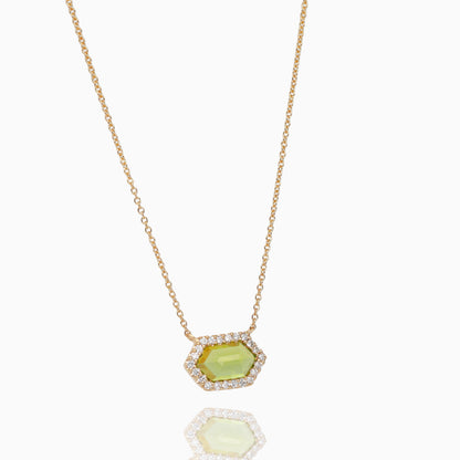 Lime Light Peridot Diamond Pendant