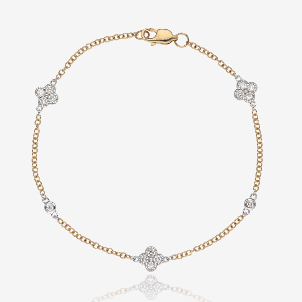 ICONIC Blossom Two Tone Delicate Diamond Bracelet