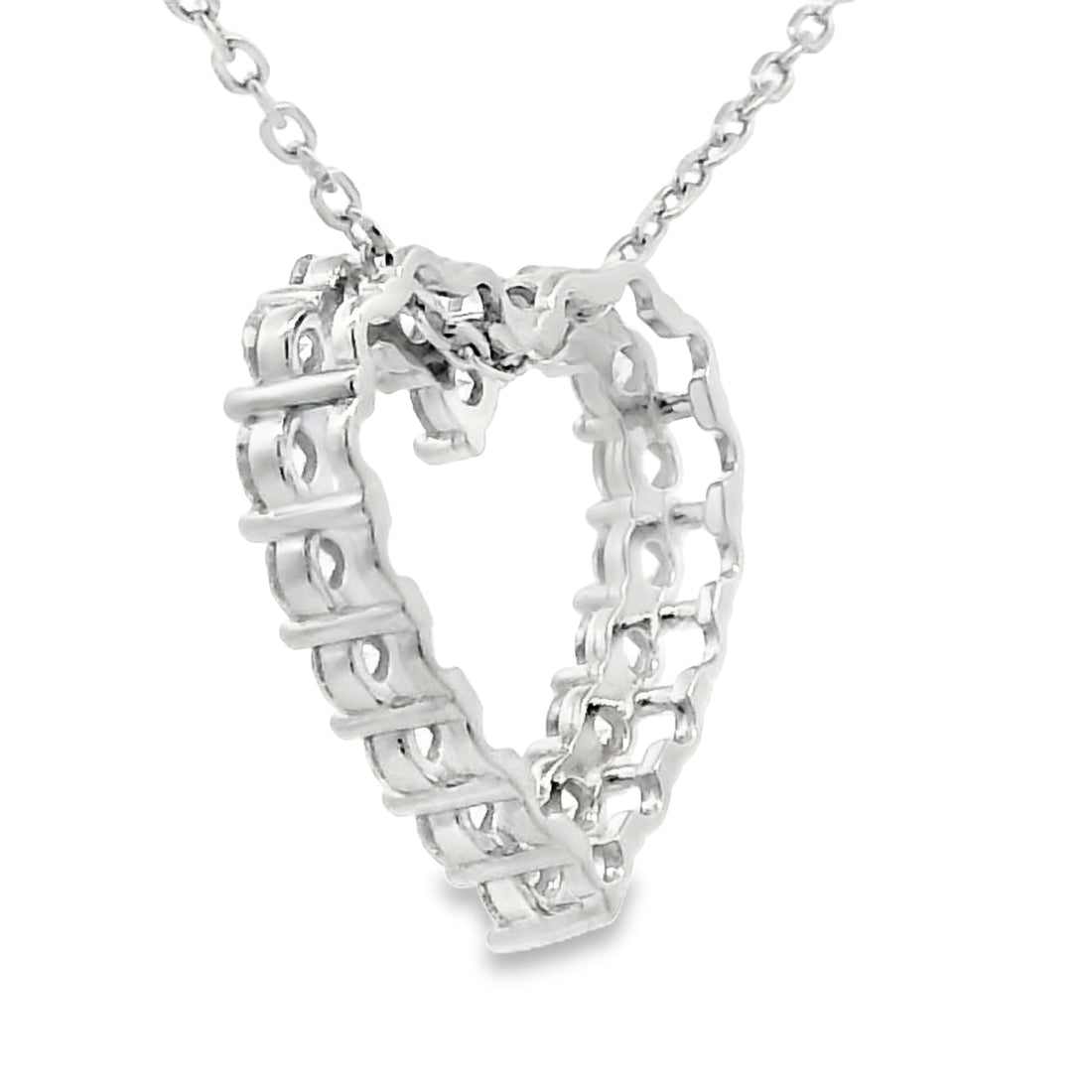 Lined with Love Diamond Heart Silver Necklace