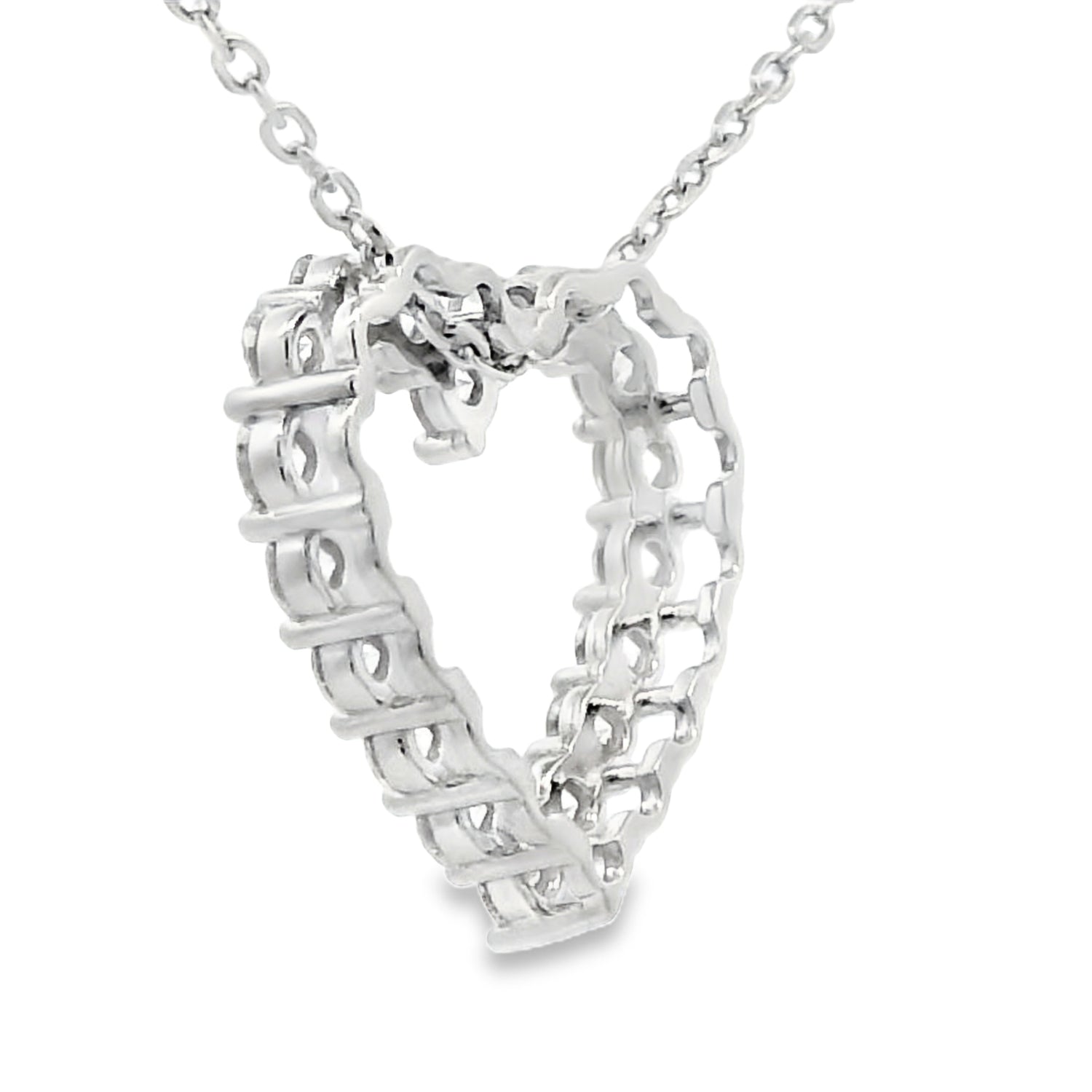 Lined with Love Diamond Heart Silver Necklace
