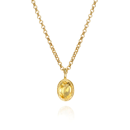 Zen Organic Natural Oval Birthstone Necklace
