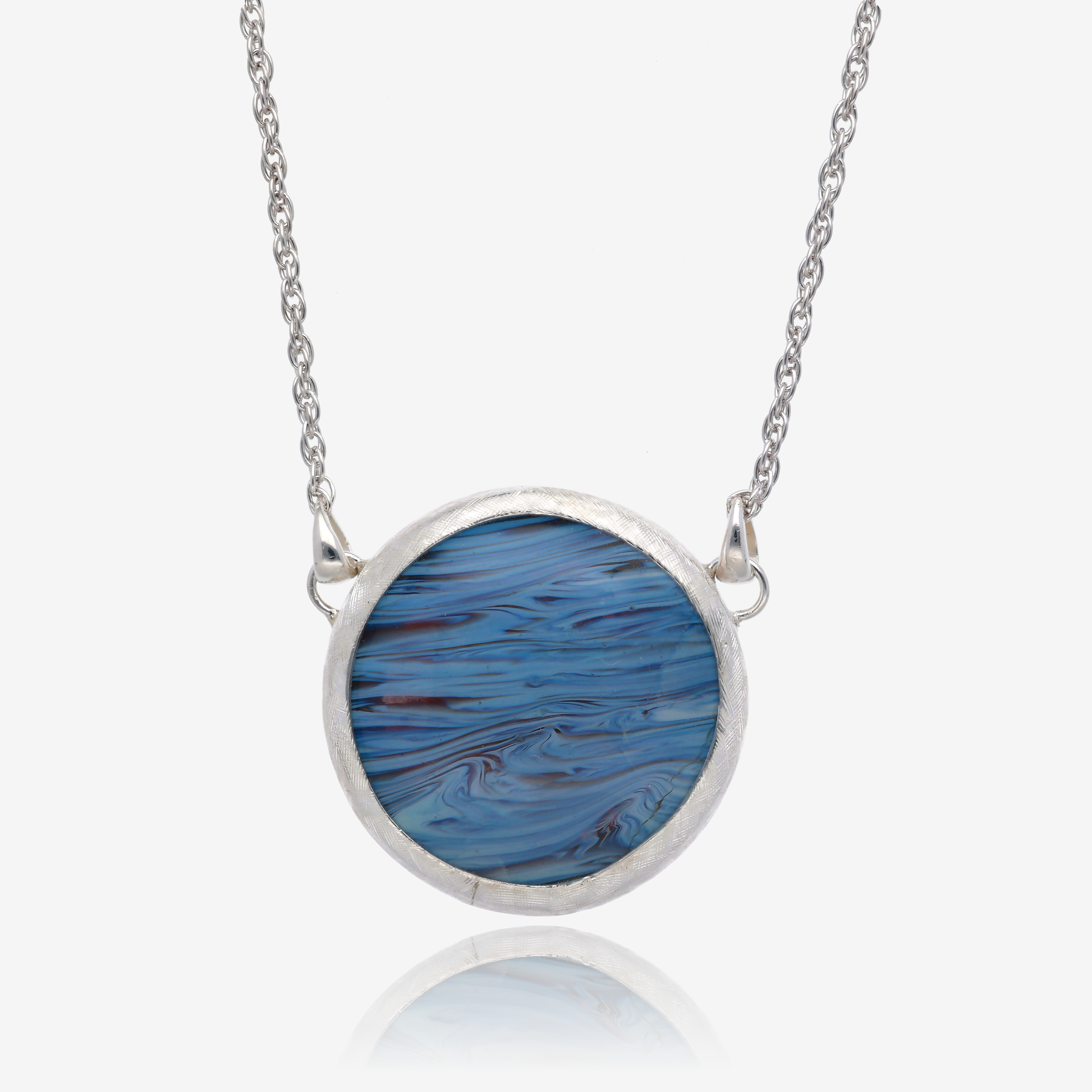 Michigan Waves Pioneer Blue Station Necklace in Sterling Silver