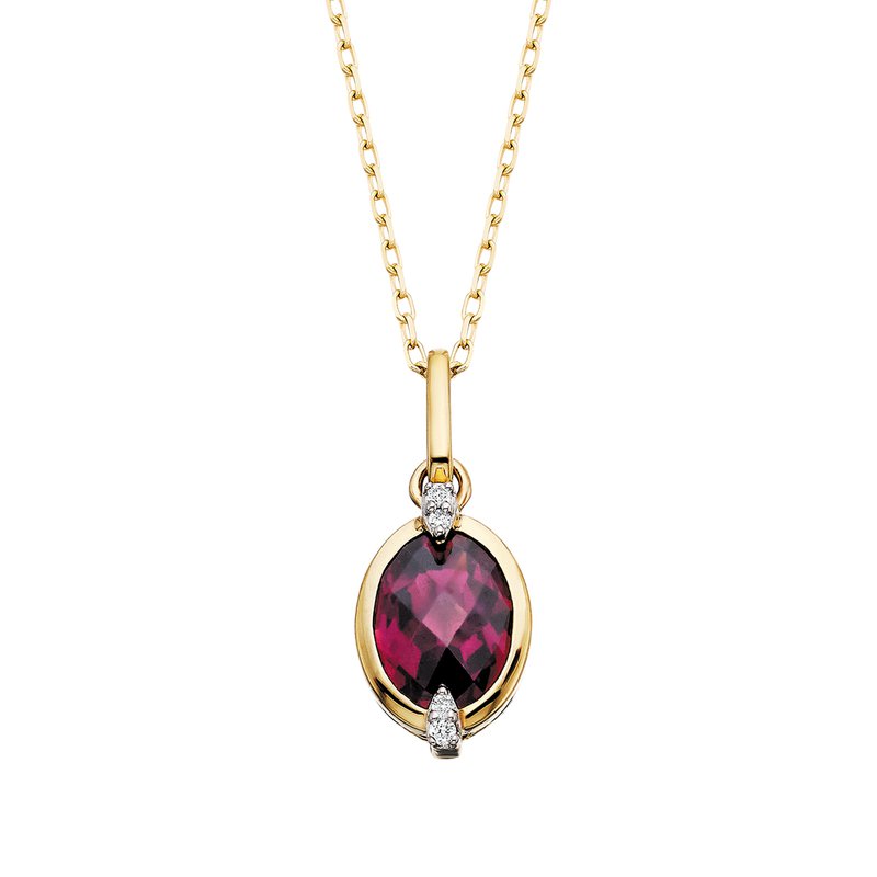 Checkered Crown Rhodolite Diamond Necklace