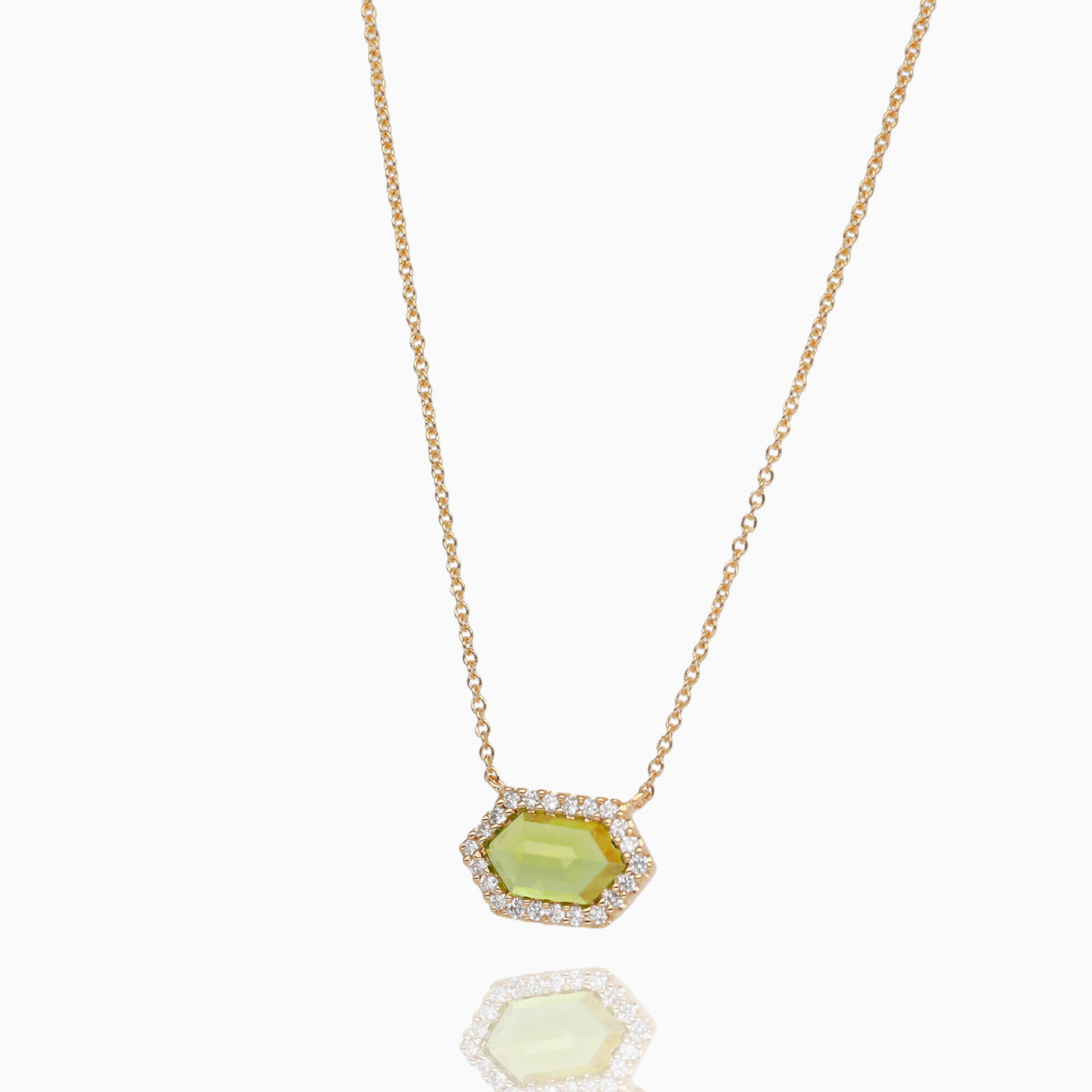 Lime Light Peridot Diamond Pendant