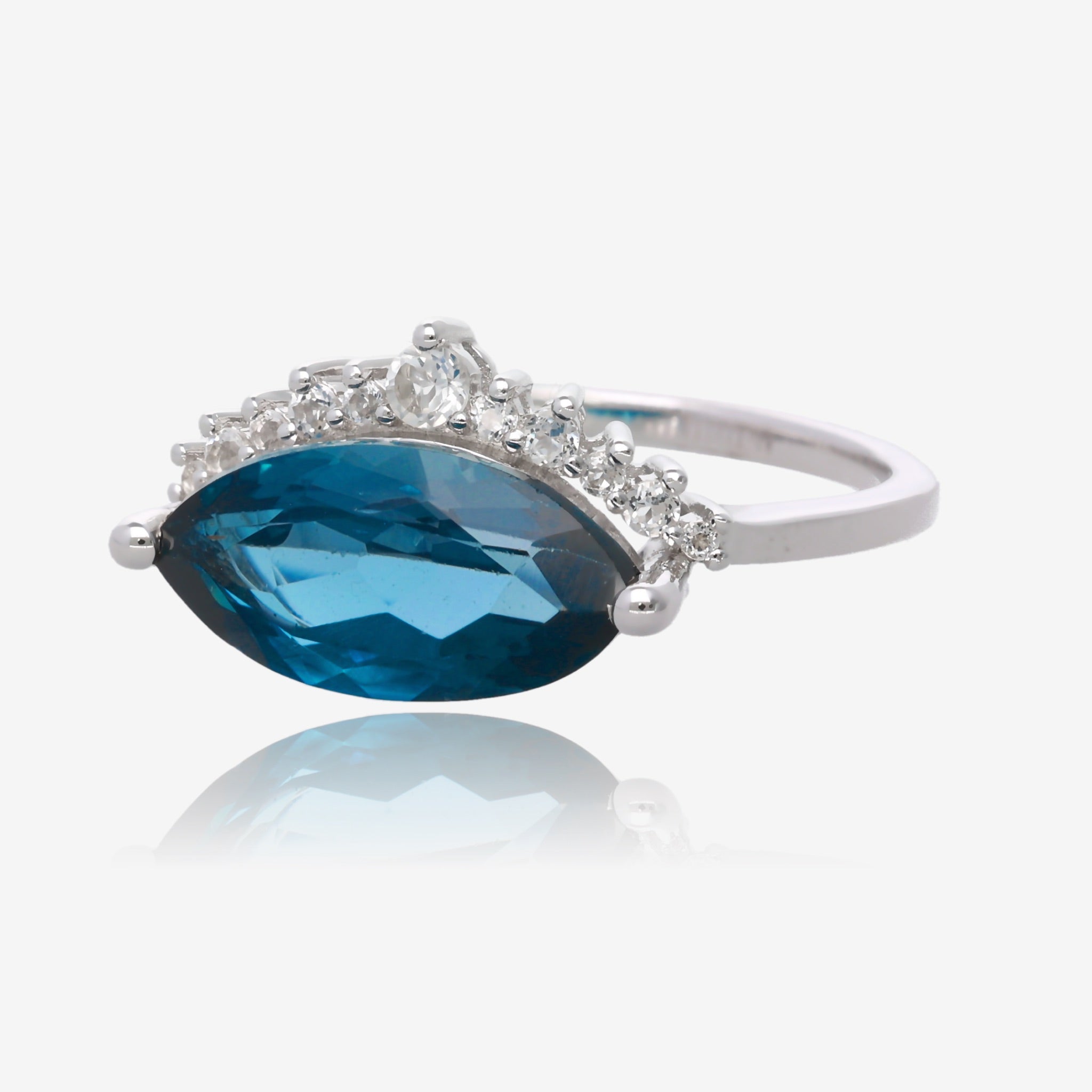 Crowned with Topaz Silver Ring